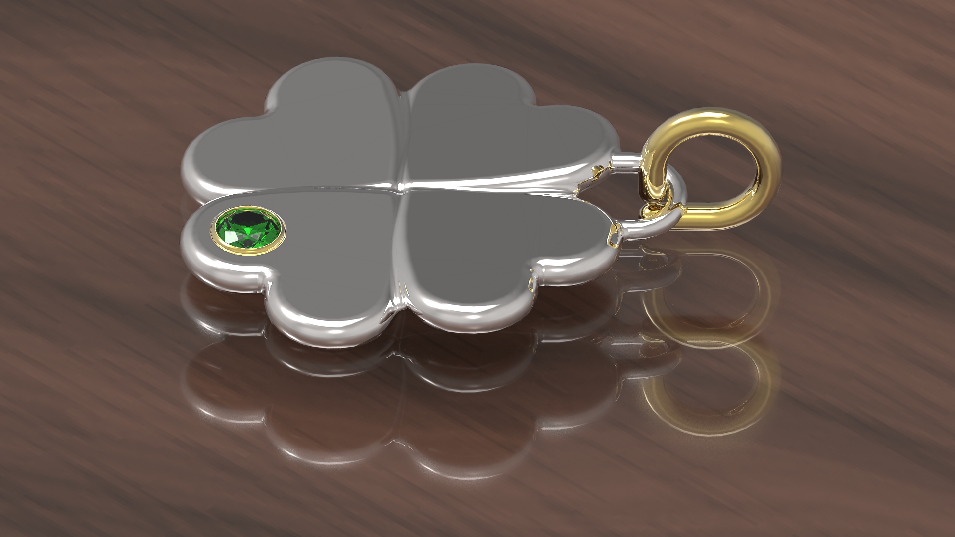 四叶草作为项链的吊坠